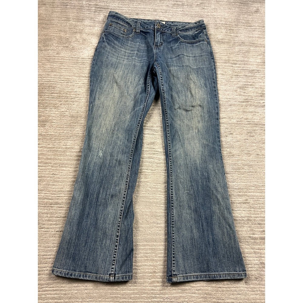 Maurices Jeans Women 7/8 Short Blue Taylor Boot Medium Wash Mid Rise Bootcut
